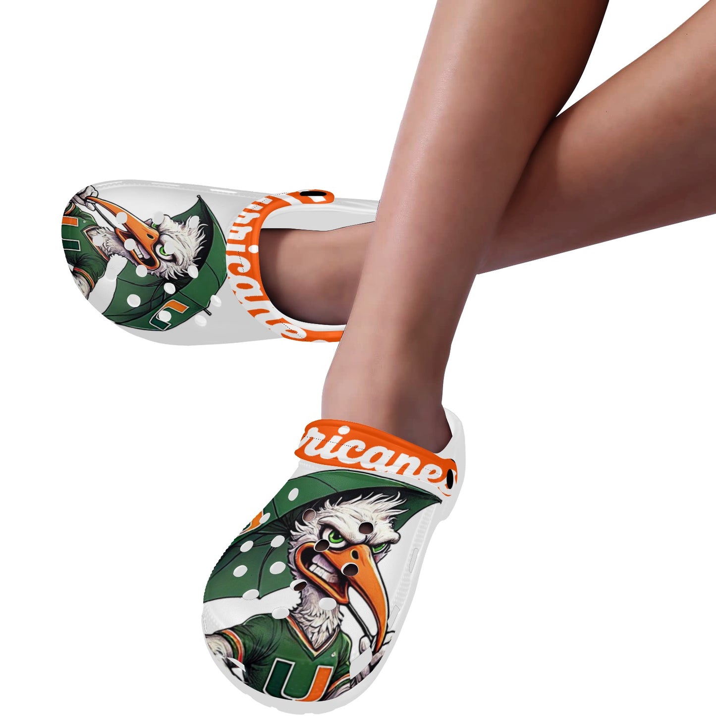 Hurricanes Adults Clogs Miami University Croclike White