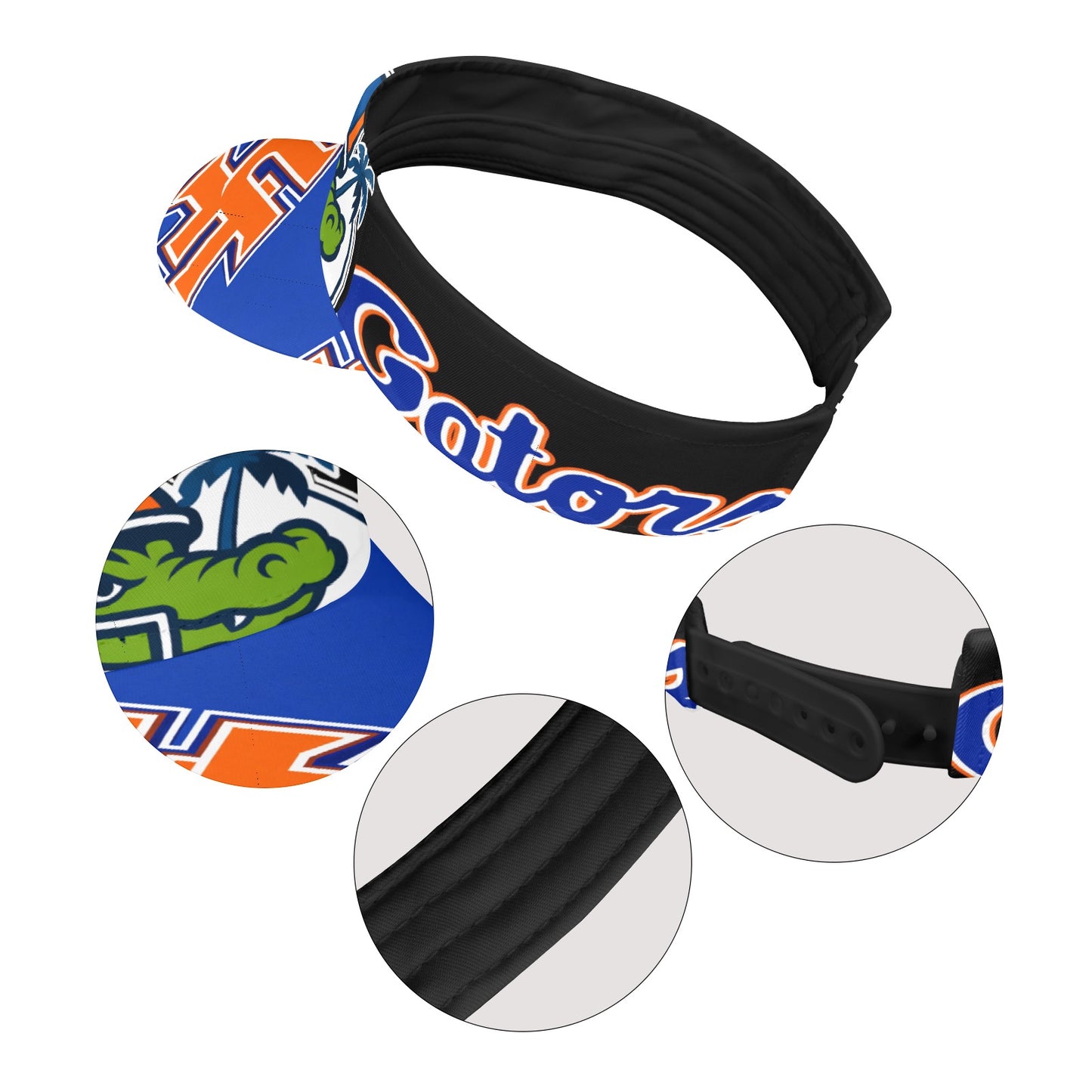 Gators Sports Visor Orange and Blue Brim