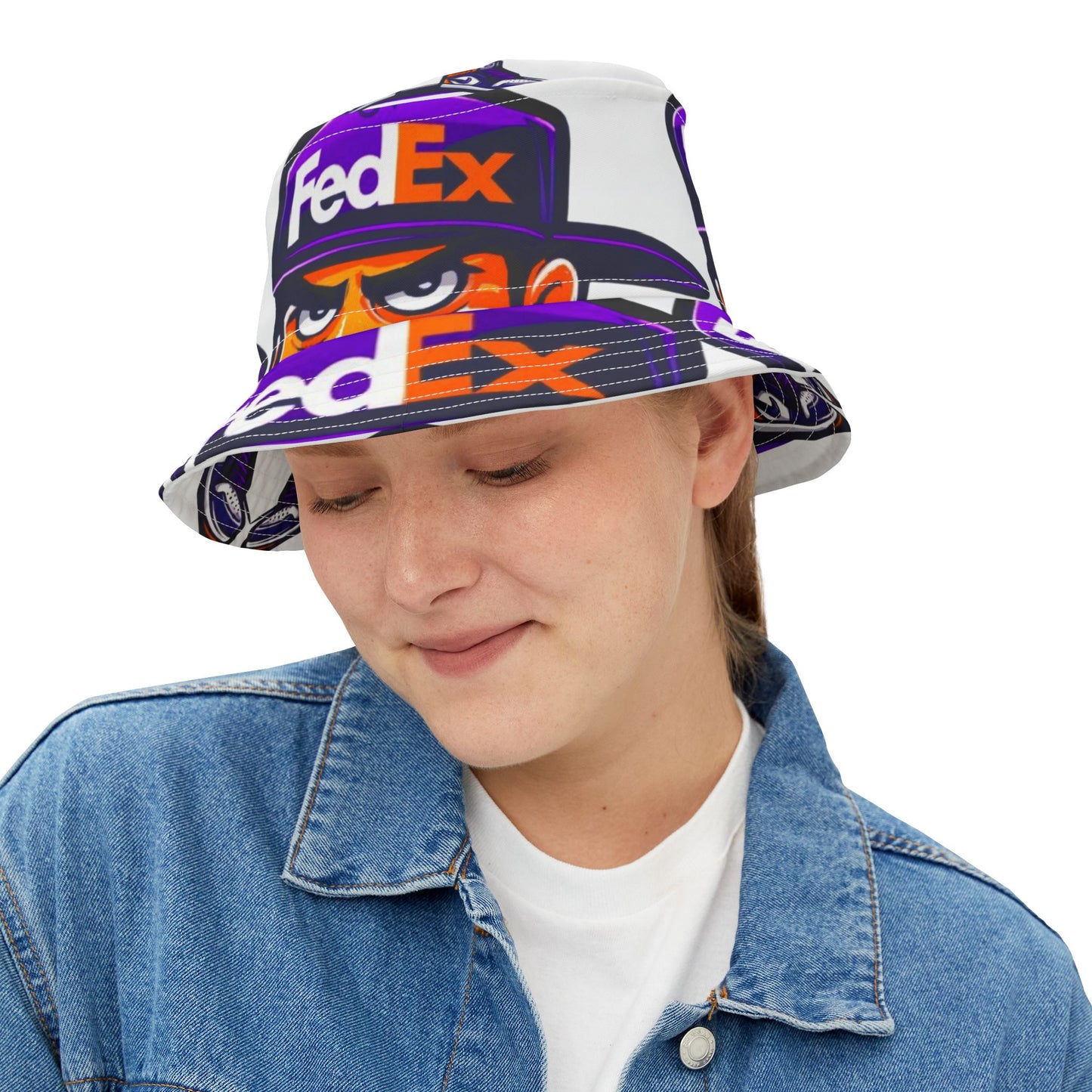FedEX White Background Bucket Hat