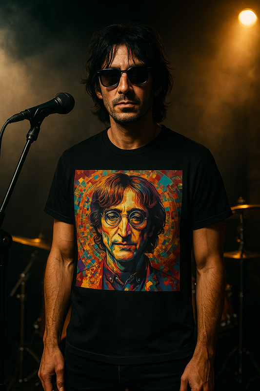 John Lennon Newest Unisex Softstyle T-Shirt Vintage Retro Style Musician 1960’s