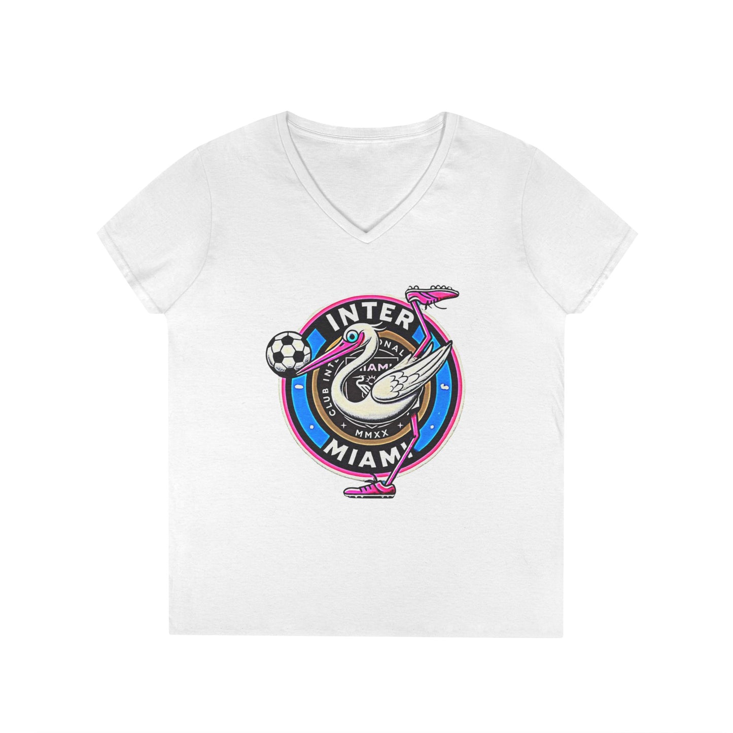 Inter Miami Soccer Ladies' V-Neck T-Shirt Sports Wear