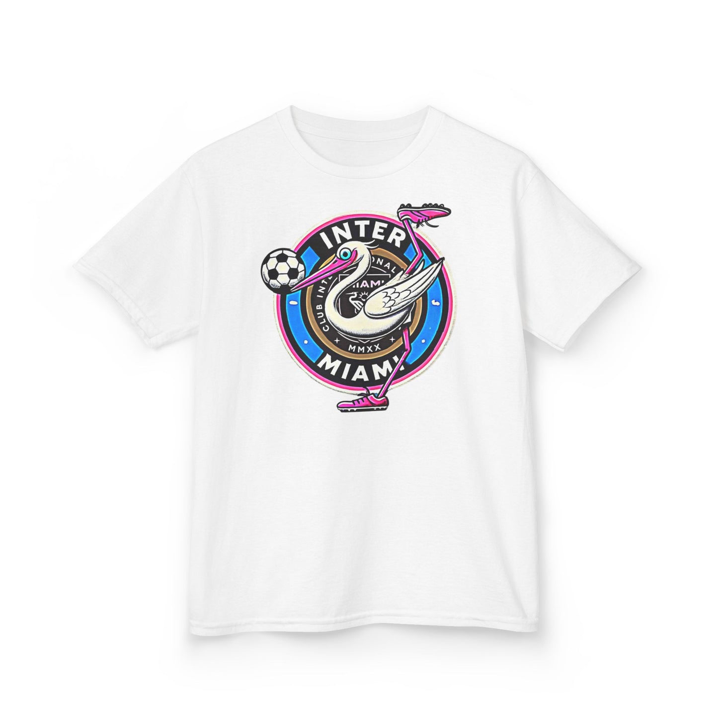 Kids Heavy Cotton Tee Inter Miami Soccer Sports Wear