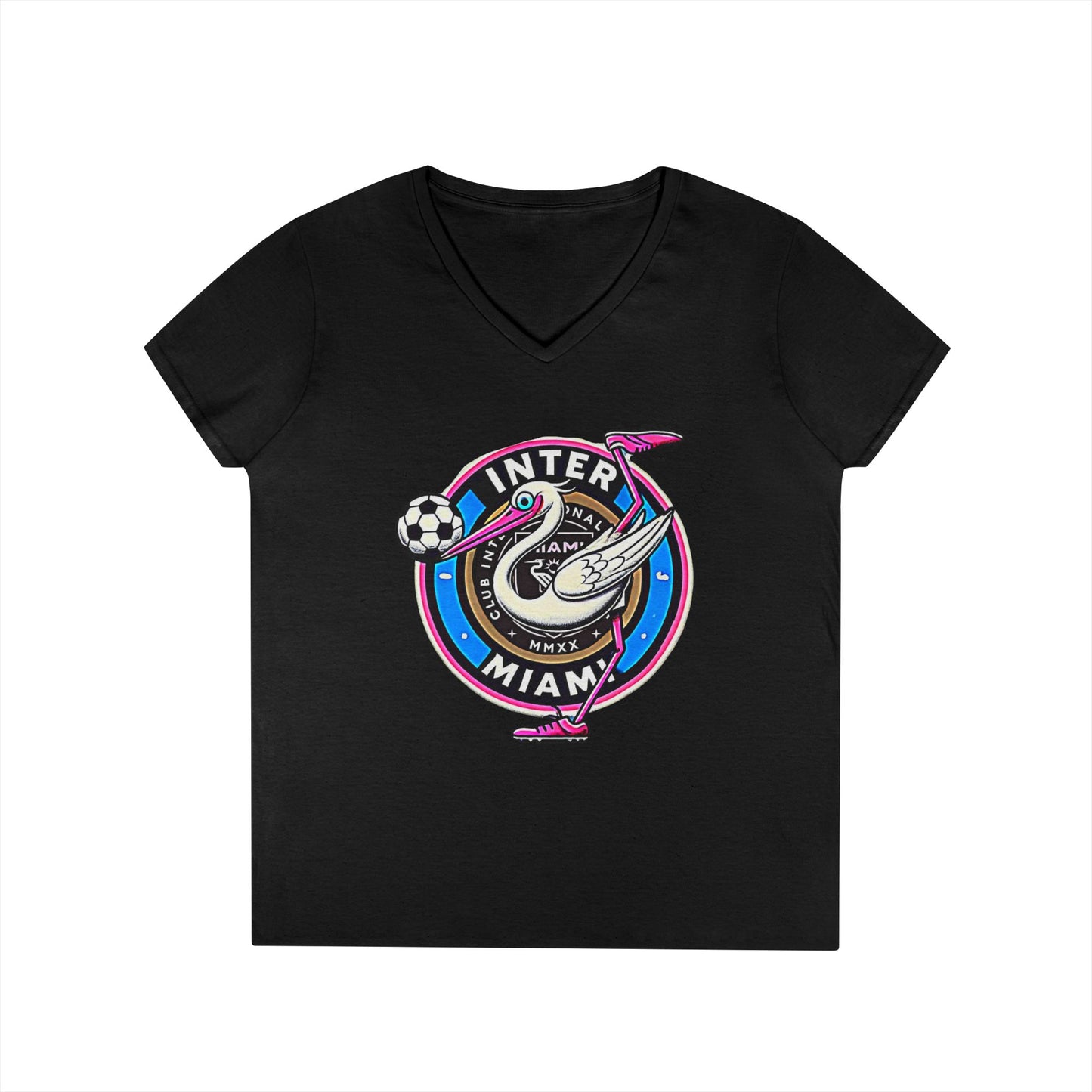 Inter Miami Soccer Ladies' V-Neck T-Shirt Sports Wear