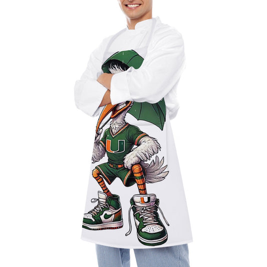 Hurricanes UM University of Miami Adult apron with pockets