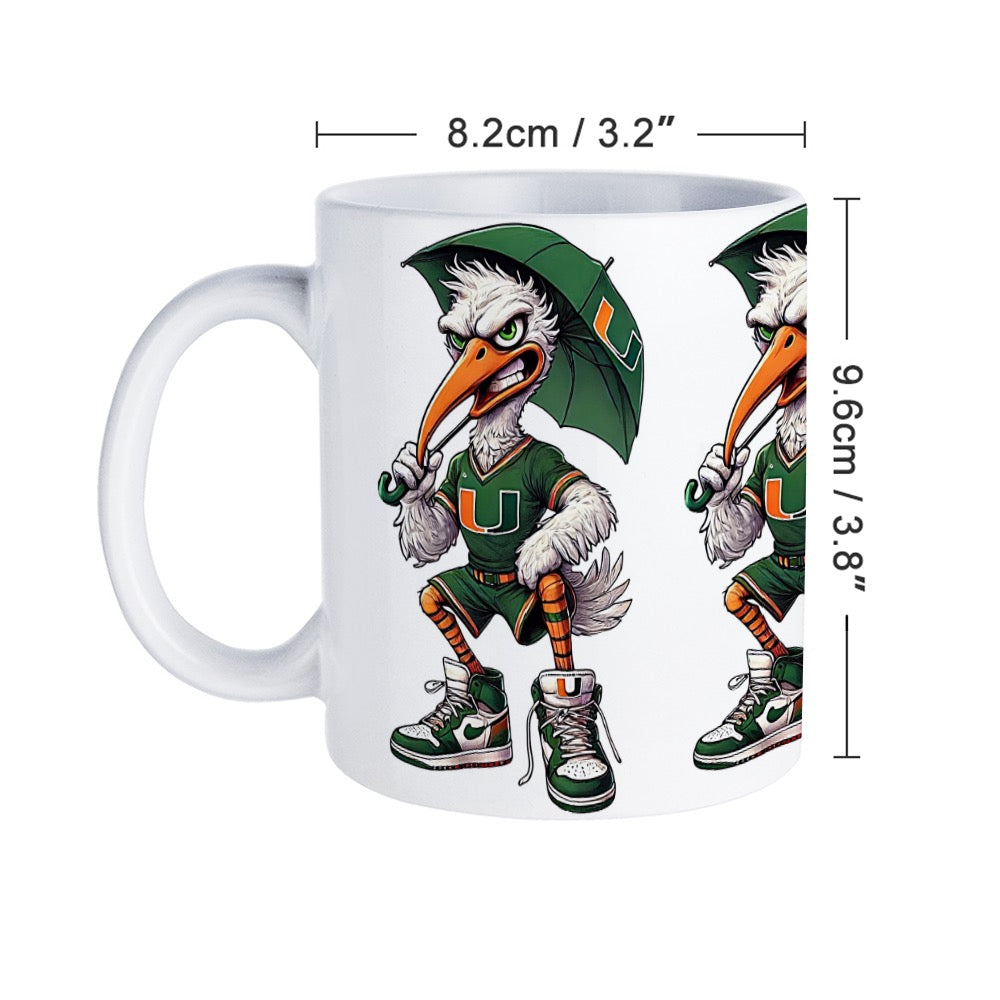 University of Miami Hurricanes White Ceramic Mug 11 oz – Coffee Cup Gift
