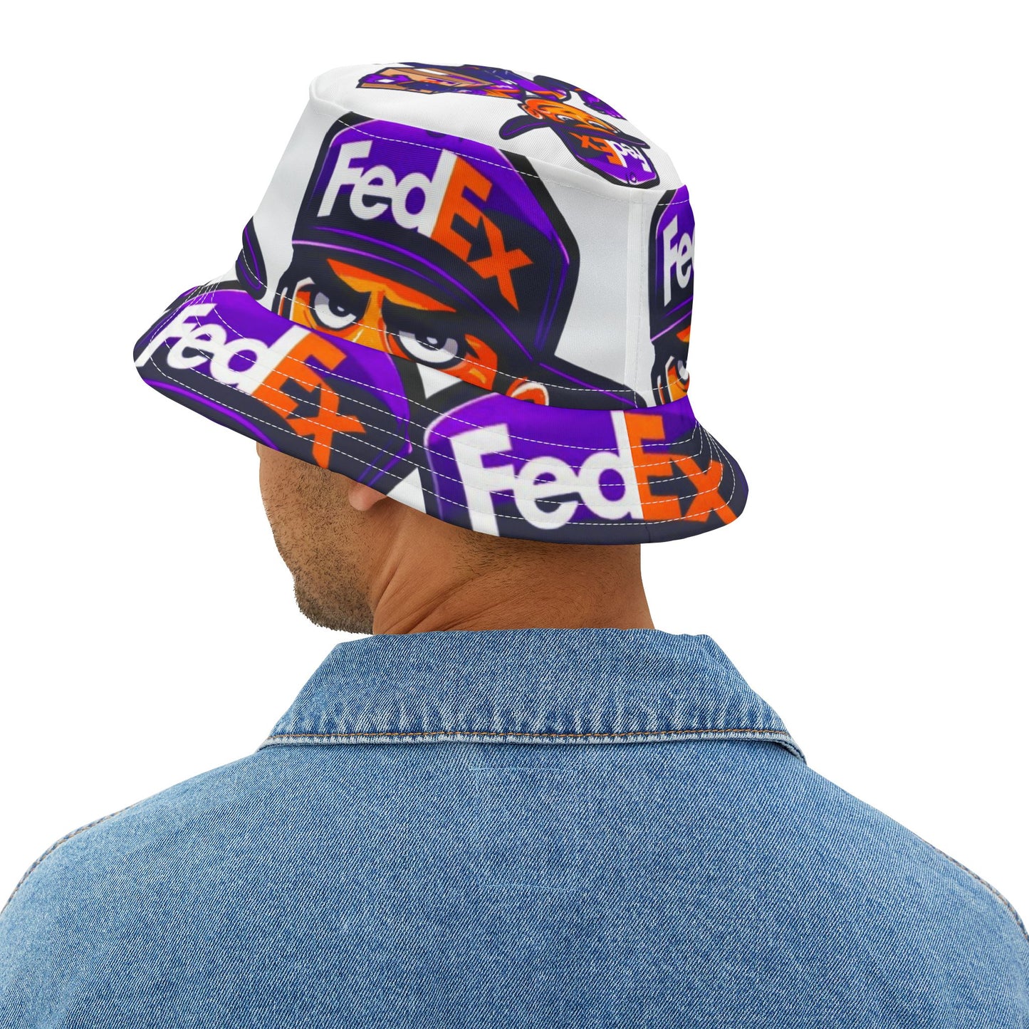 FedEX White Background Bucket Hat