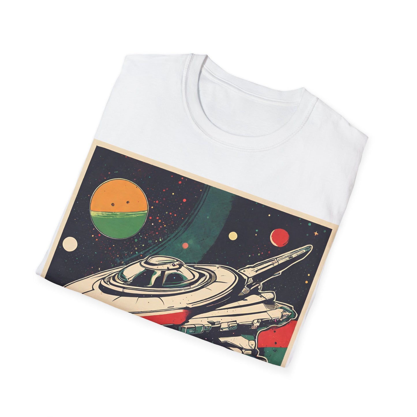 Sci Fi T-shirt Space Ship Aliens Cryptids Top Gift Anime Fantasy Unisex