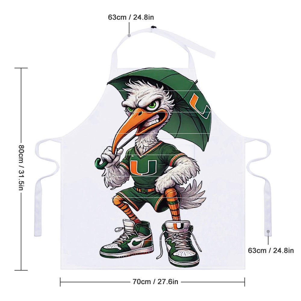 Hurricanes UM University of Miami Adult apron with pockets