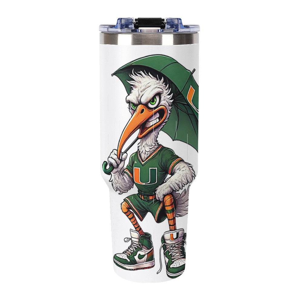 Hurricanes UM University of Miami 40oz Large Capacity Car Cup