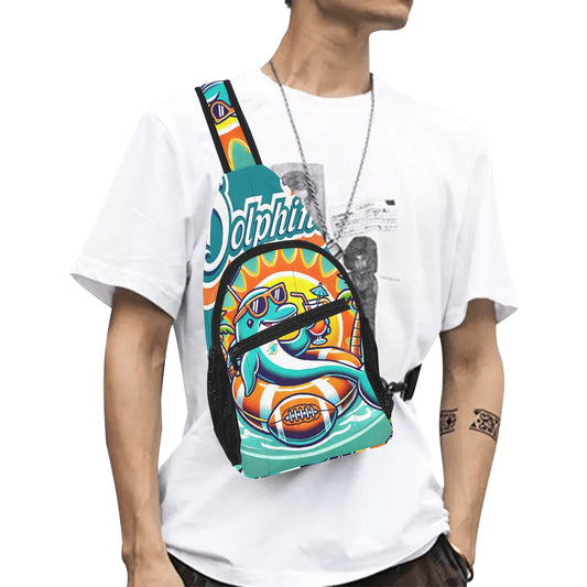 Miami Dolphins Crossbody Bag, Miami Dolphins Sling Bag, Football Fan Shoulder Bag