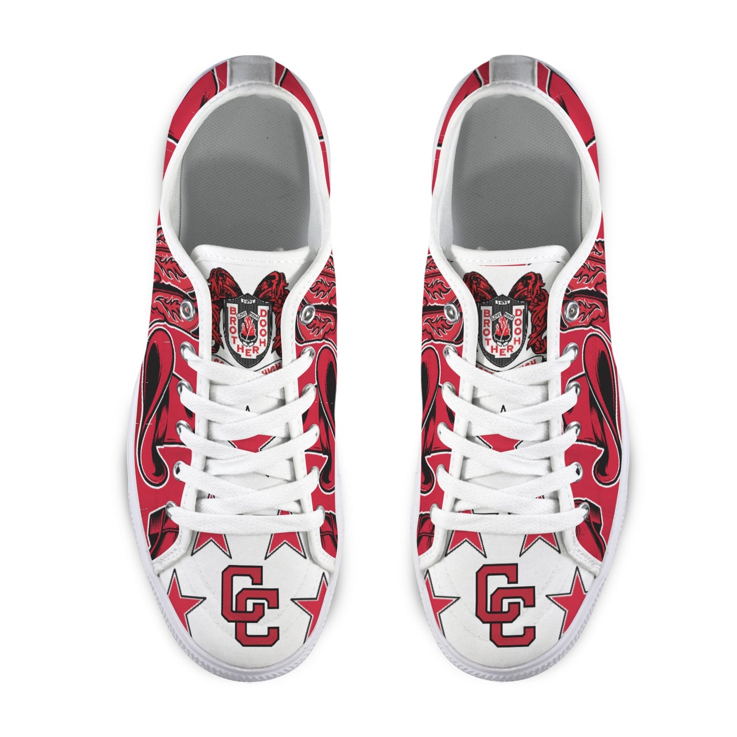 Cooper City High School Women’s Sneakers – Red & White Low Top Shoes