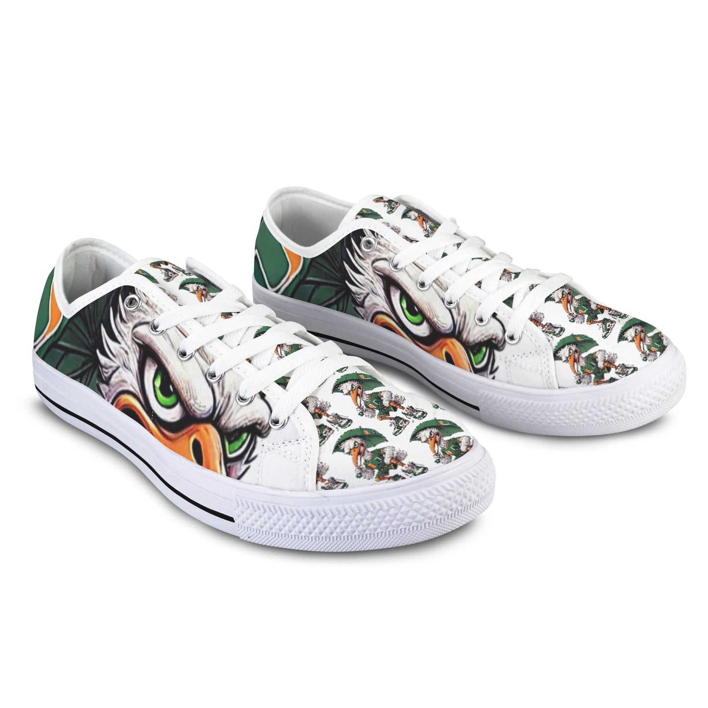 Miami Hurricanes Shoes University of Miami UM Men’s Low Top Sneakers