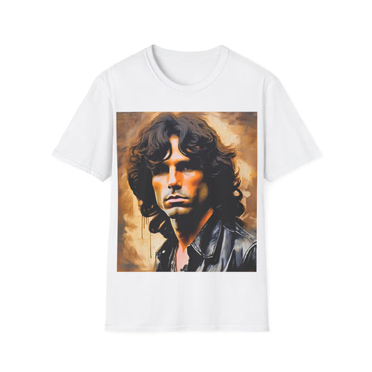 Jim Morrison Unisex Softstyle T-Shirt Vintage Style Rockstar 1960’s