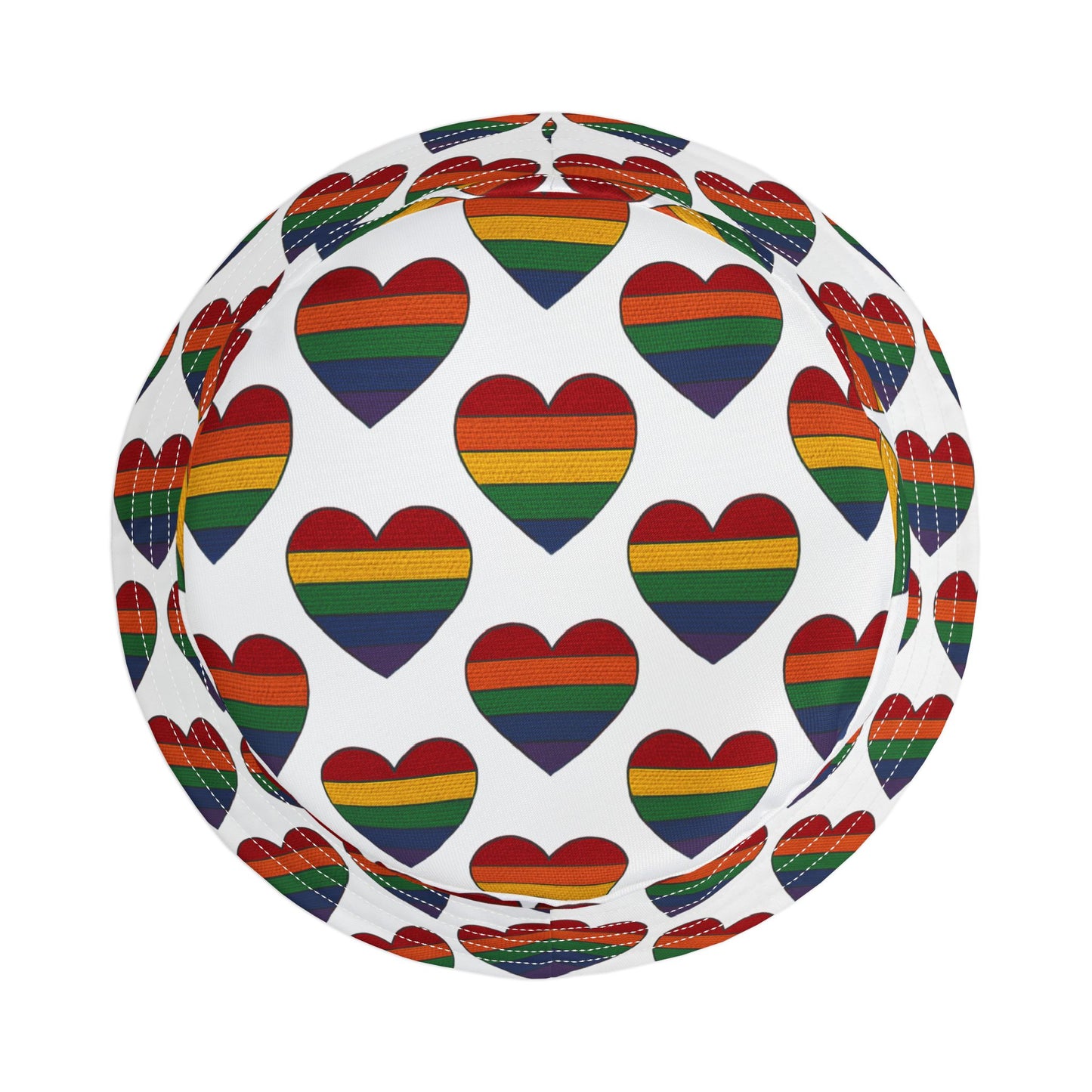 Pride Bucket Hat Hearts Gay Lesbian Trans Gift LGBTQIA+