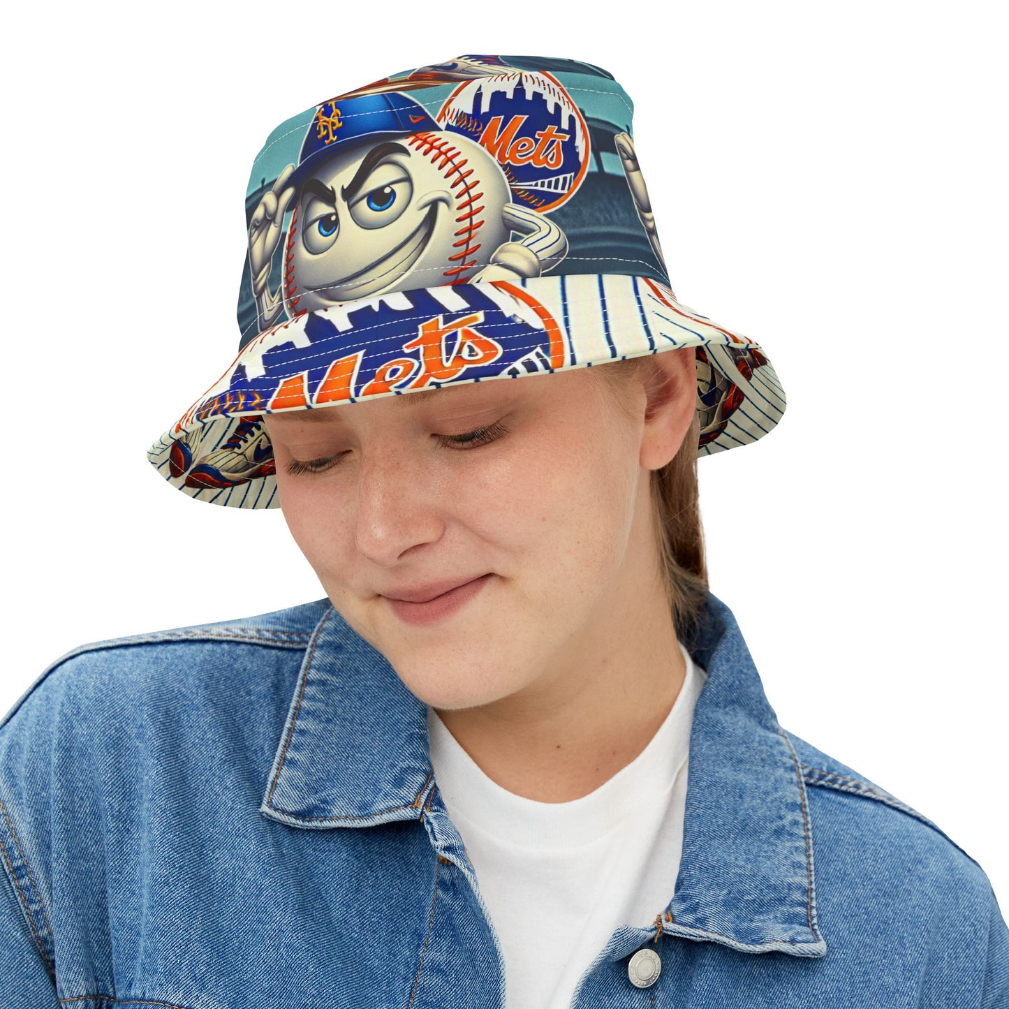 NY Mets Baseball Bucket Hat New York Sports Accessory