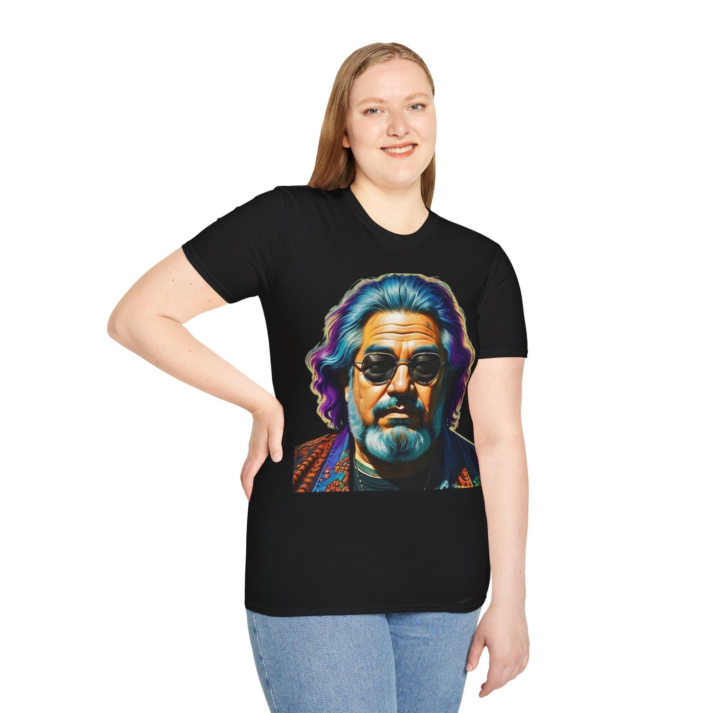 Jerry Garcia Newest Unisex Softstyle T-Shirt 1980’s Musician Retro Vintage Style