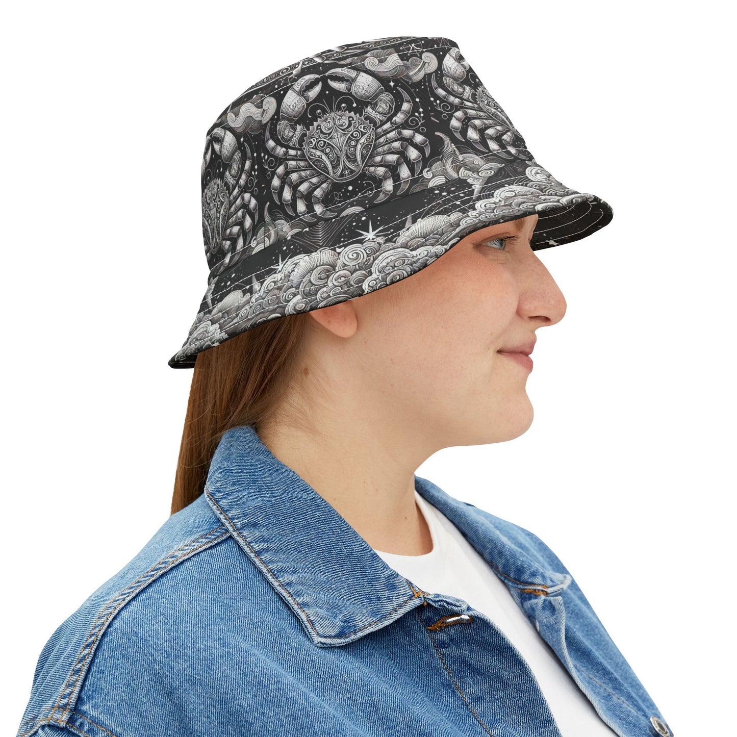 Cancer Zodiac Bucket Hat Crab Night Sky Gift Unisex