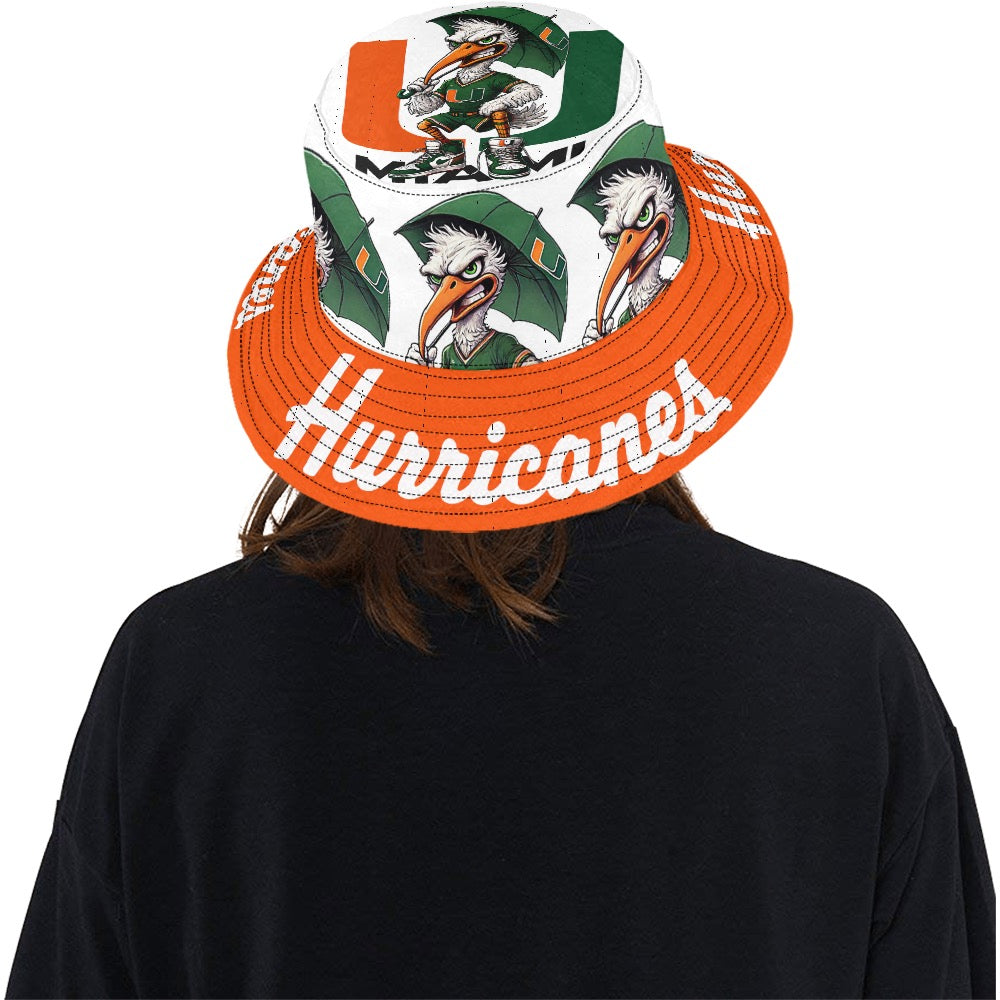 Hurricanes University of Miami UM Women's All Over Print Bucket Hat Small