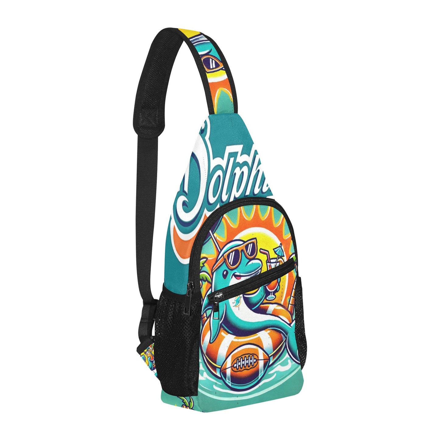 Miami Dolphins Crossbody Bag, Miami Dolphins Sling Bag, Football Fan Shoulder Bag