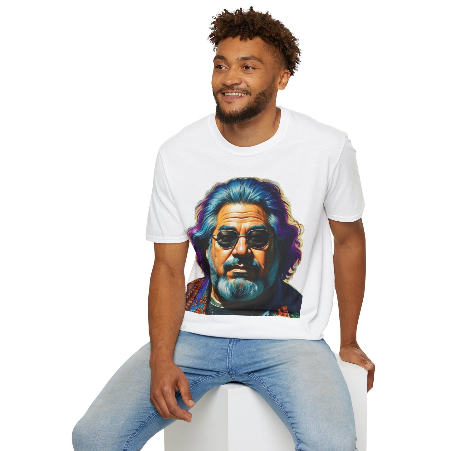 Jerry Garcia Newest Unisex Softstyle T-Shirt 1980’s Musician Retro Vintage Style