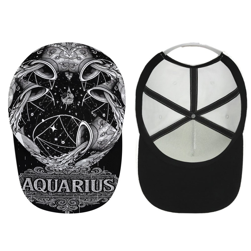 Aquarius Zodiac Trucker Hat, Aquarius Baseball Cap, Astrology Hat, Aquarius Gift