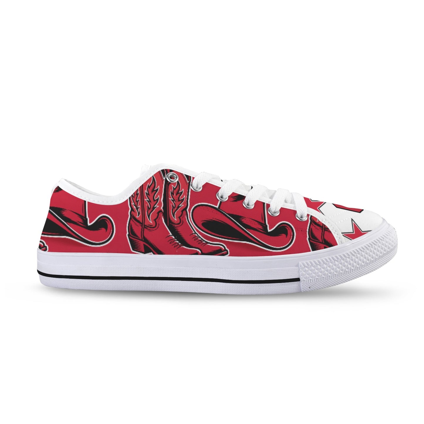 Cooper City High School Women’s Sneakers – Red & White Low Top Shoes