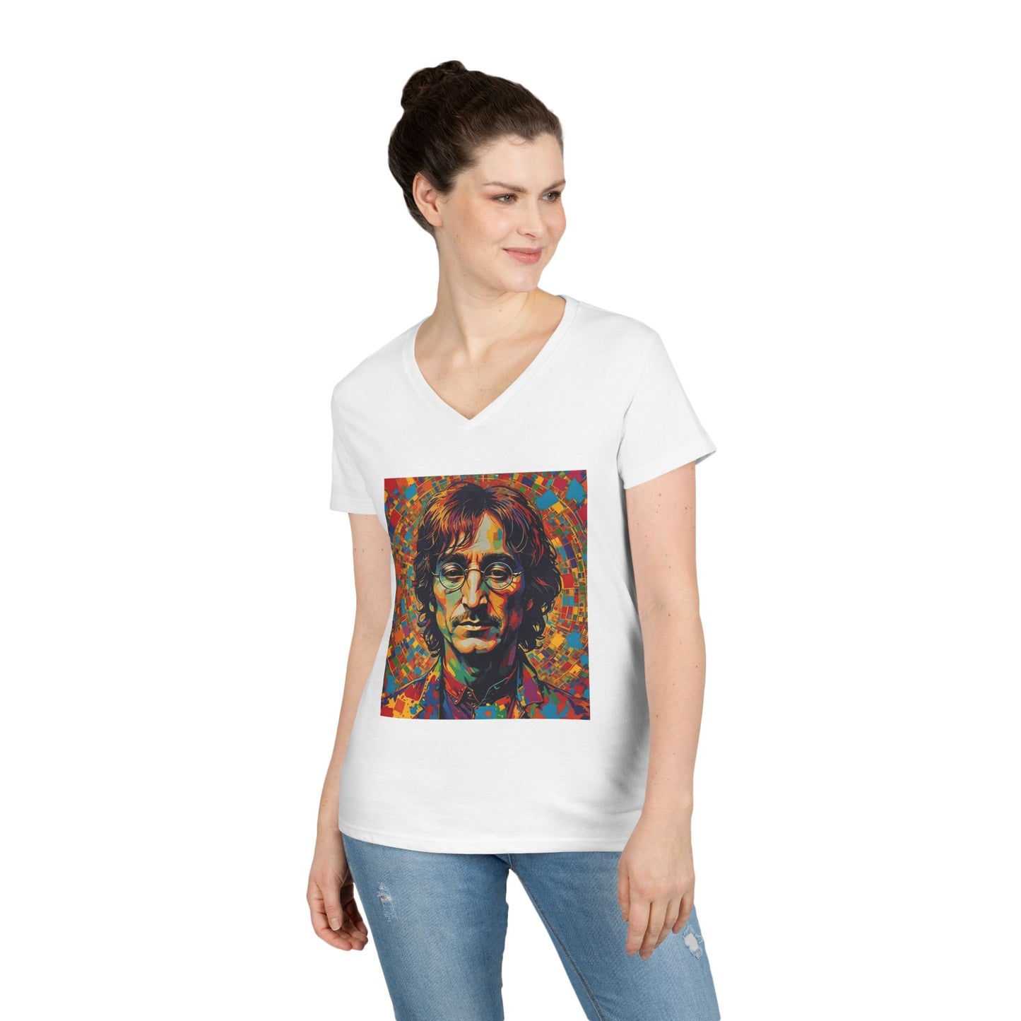 John Lennon Ladies' V-Neck T-Shirt