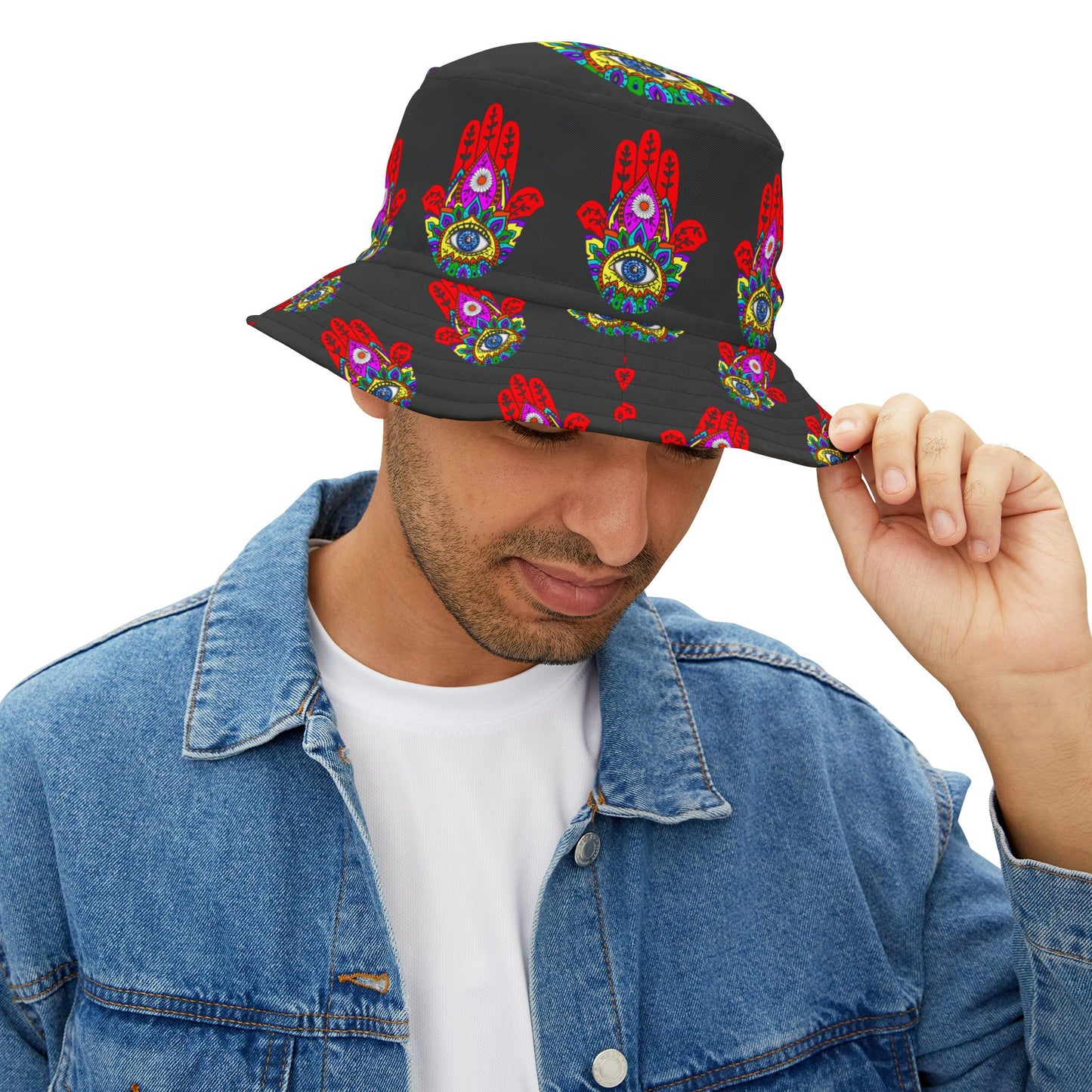 Bucket Hat (AOP) Hamsa Evil Eye Protection Hand of Fatima