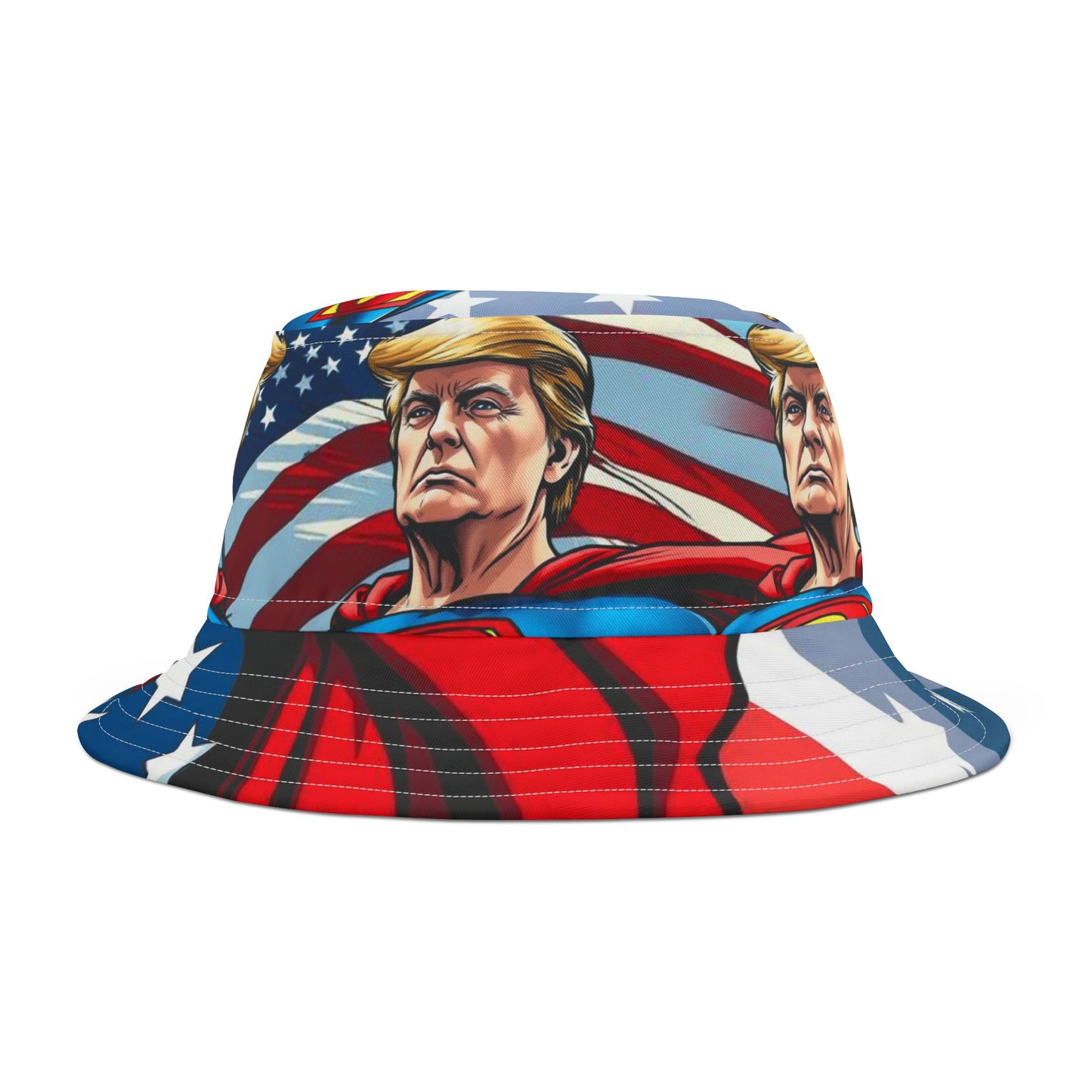 Trump Superman Bucket Hat President 45 47 Republican MAGA Gift