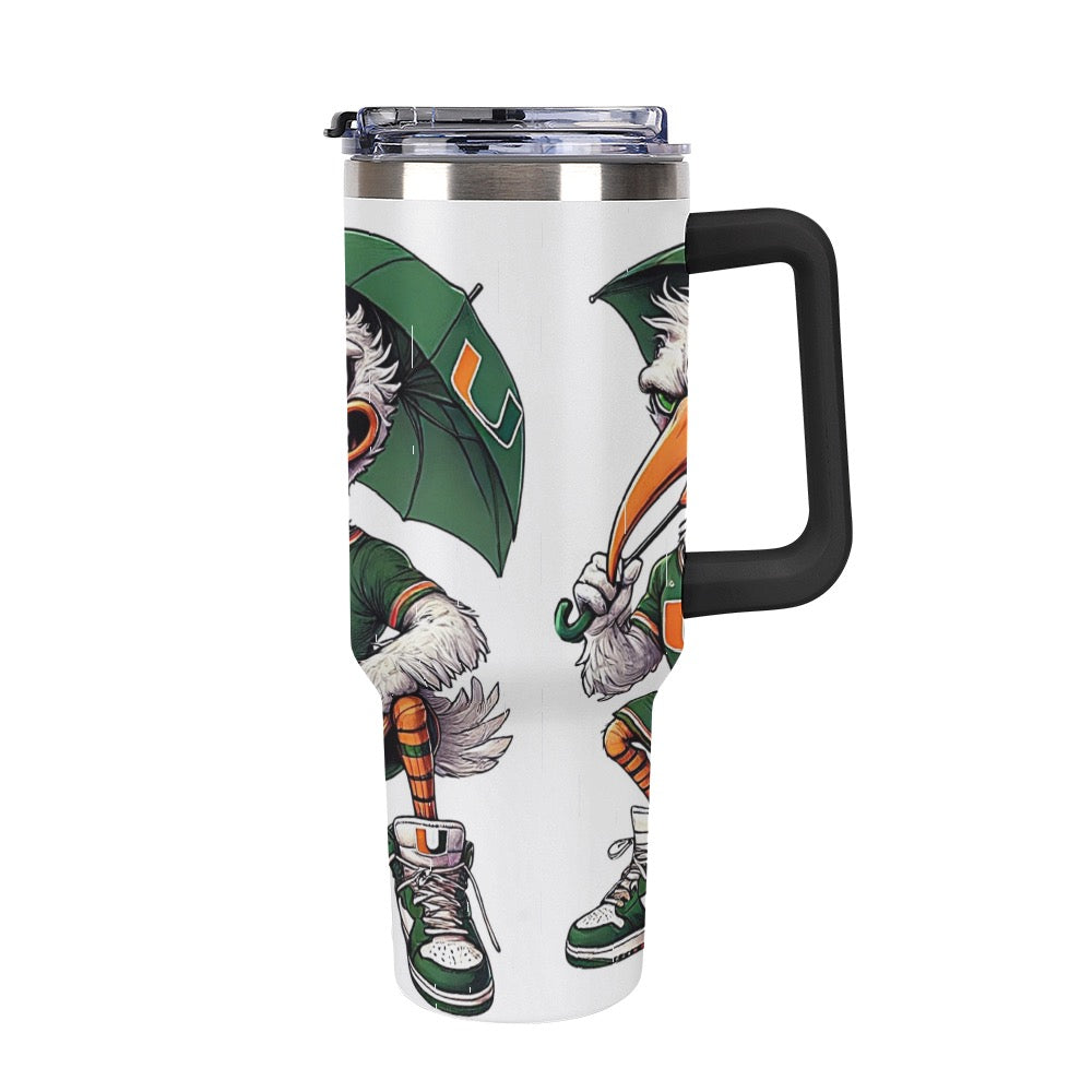 Hurricanes UM University of Miami 40oz Large Capacity Car Cup