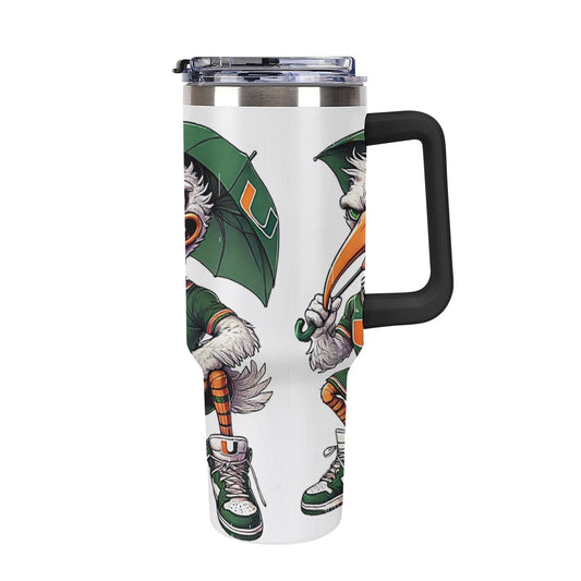 Hurricanes UM University of Miami 40oz Large Capacity Car Cup