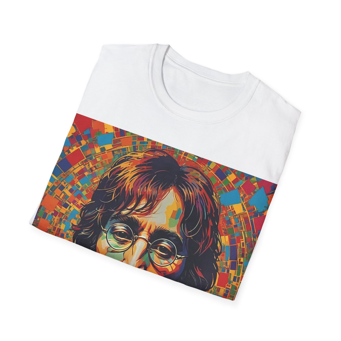 John Lennon Newest Unisex Softstyle T-Shirt Vintage Retro Style Musician 1960’s