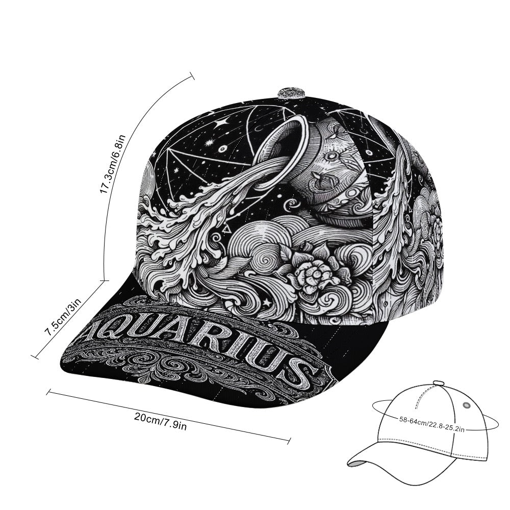 Aquarius Zodiac Trucker Hat, Aquarius Baseball Cap, Astrology Hat, Aquarius Gift