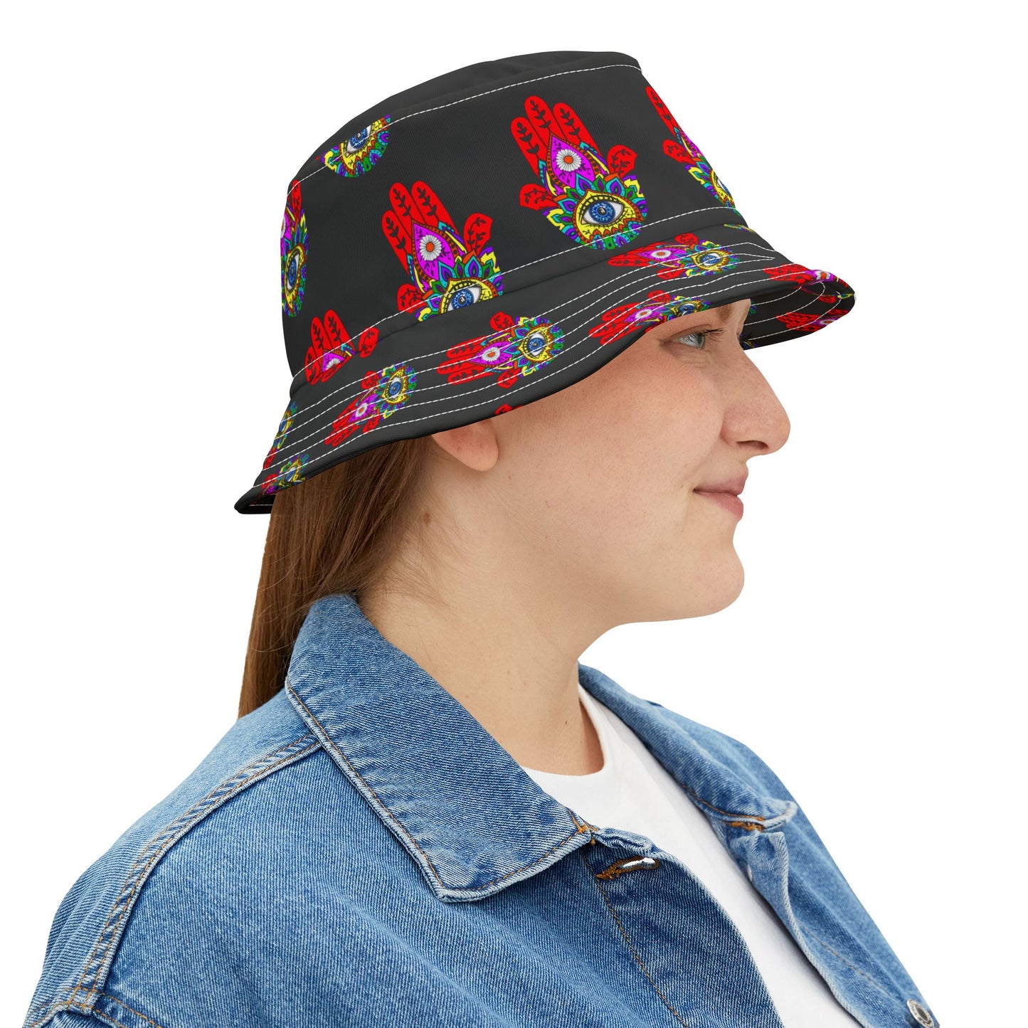 Bucket Hat (AOP) Hamsa Evil Eye Protection Hand of Fatima
