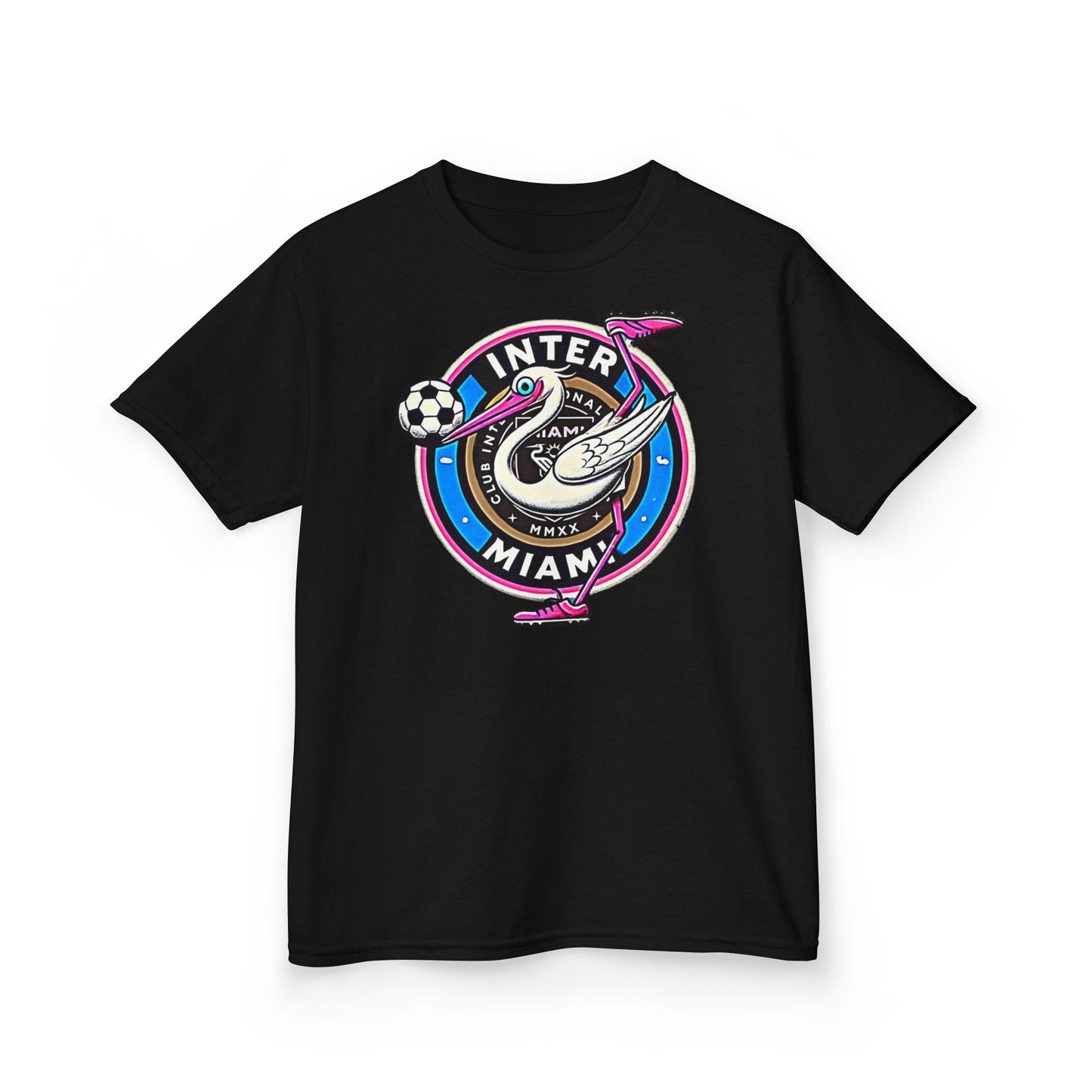 Kids Heavy Cotton Tee Inter Miami Soccer Sports Wear