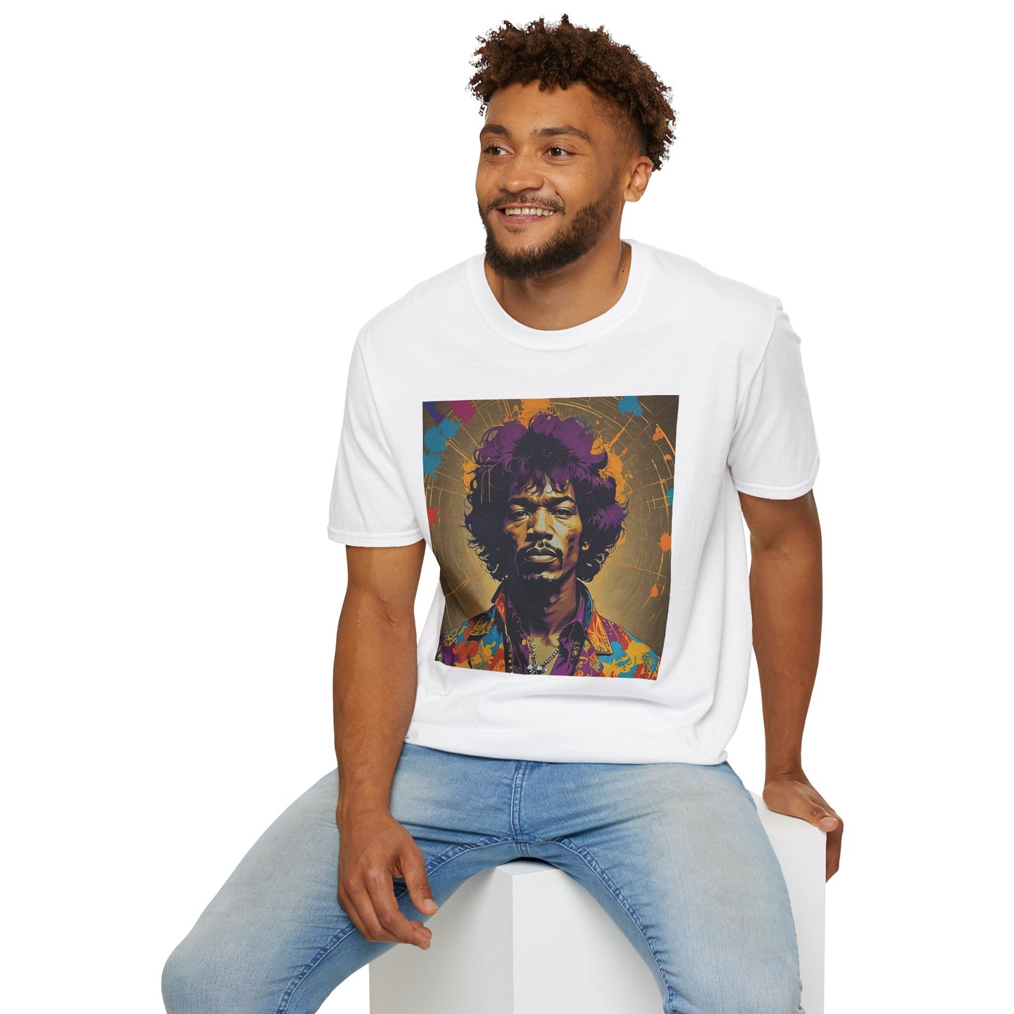 Jimmy Newest Unisex Softstyle T-Shirt. Vintage Style 1960’s Musician