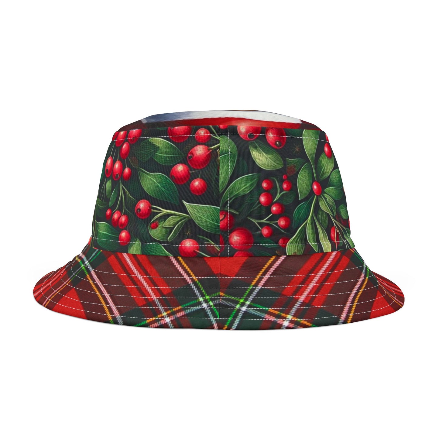 Black Santa Bucket Hat Mistletoe Kisses Christmas Gift for Him or Ger