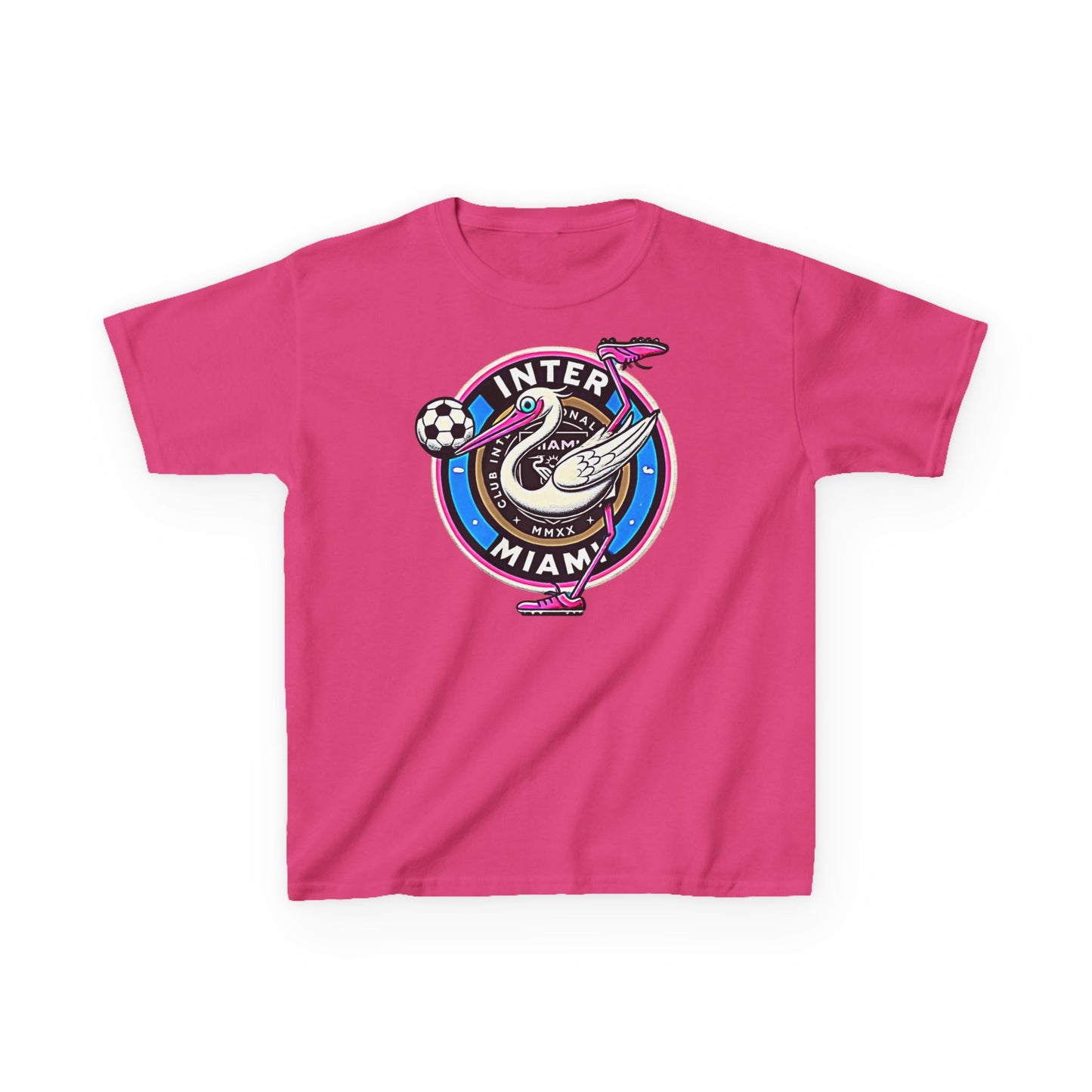 Kids Heavy Cotton Tee Inter Miami Soccer Sports Wear