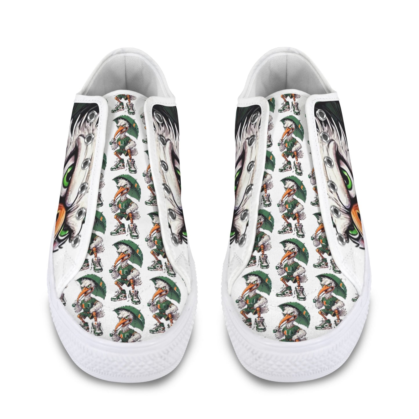 Miami Hurricanes Shoes University of Miami UM Men’s Low Top Sneakers