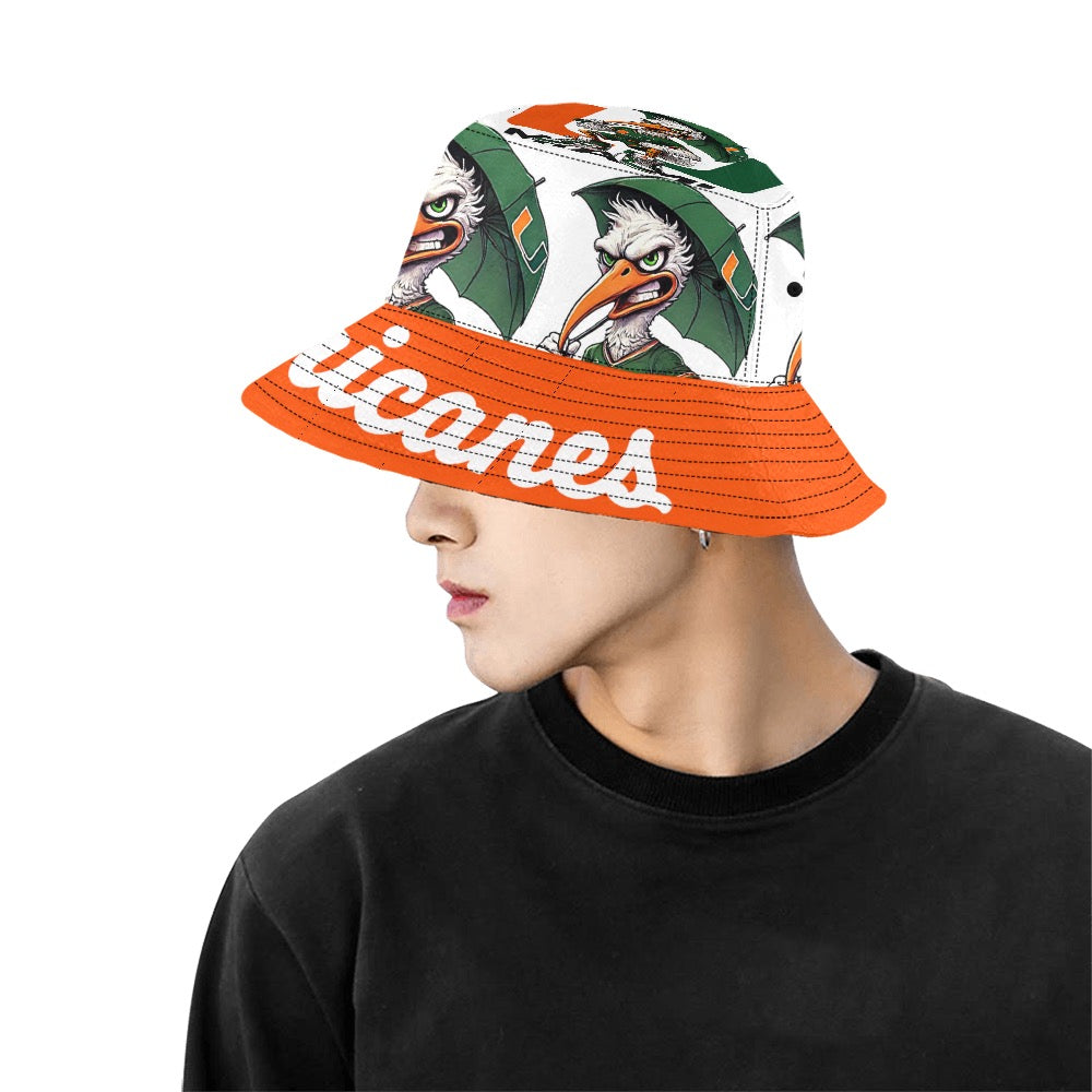 Miami Hurricanes University of Miami Men’s All Over Print Bucket Hat Large