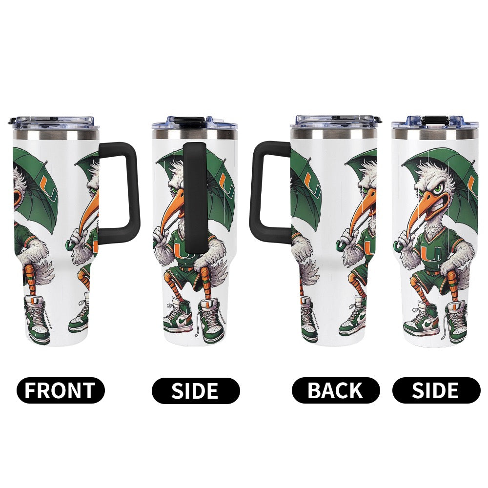 Hurricanes UM University of Miami 40oz Large Capacity Car Cup