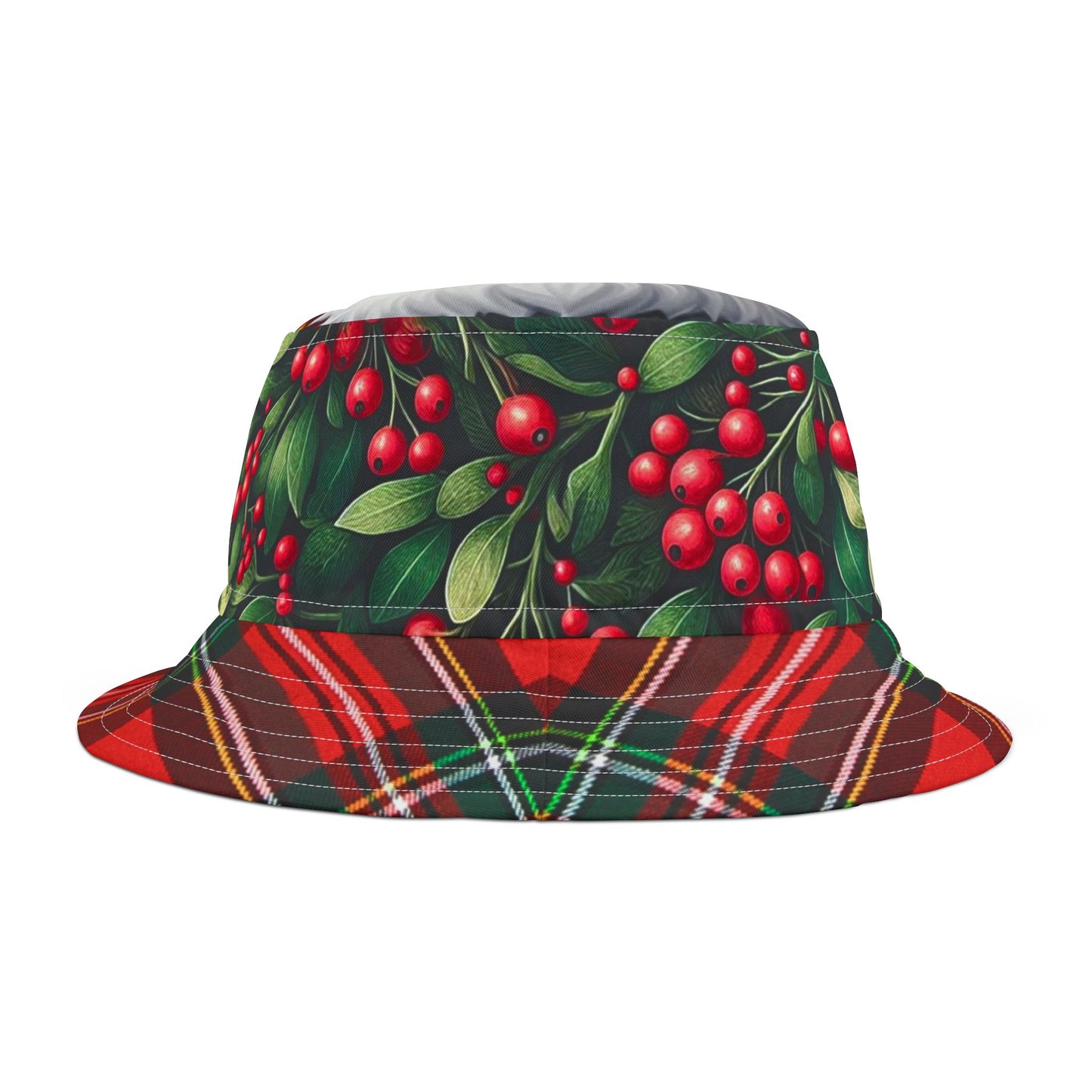 Black Santa Bucket Hat Mistletoe Kisses Christmas Gift for Him or Ger