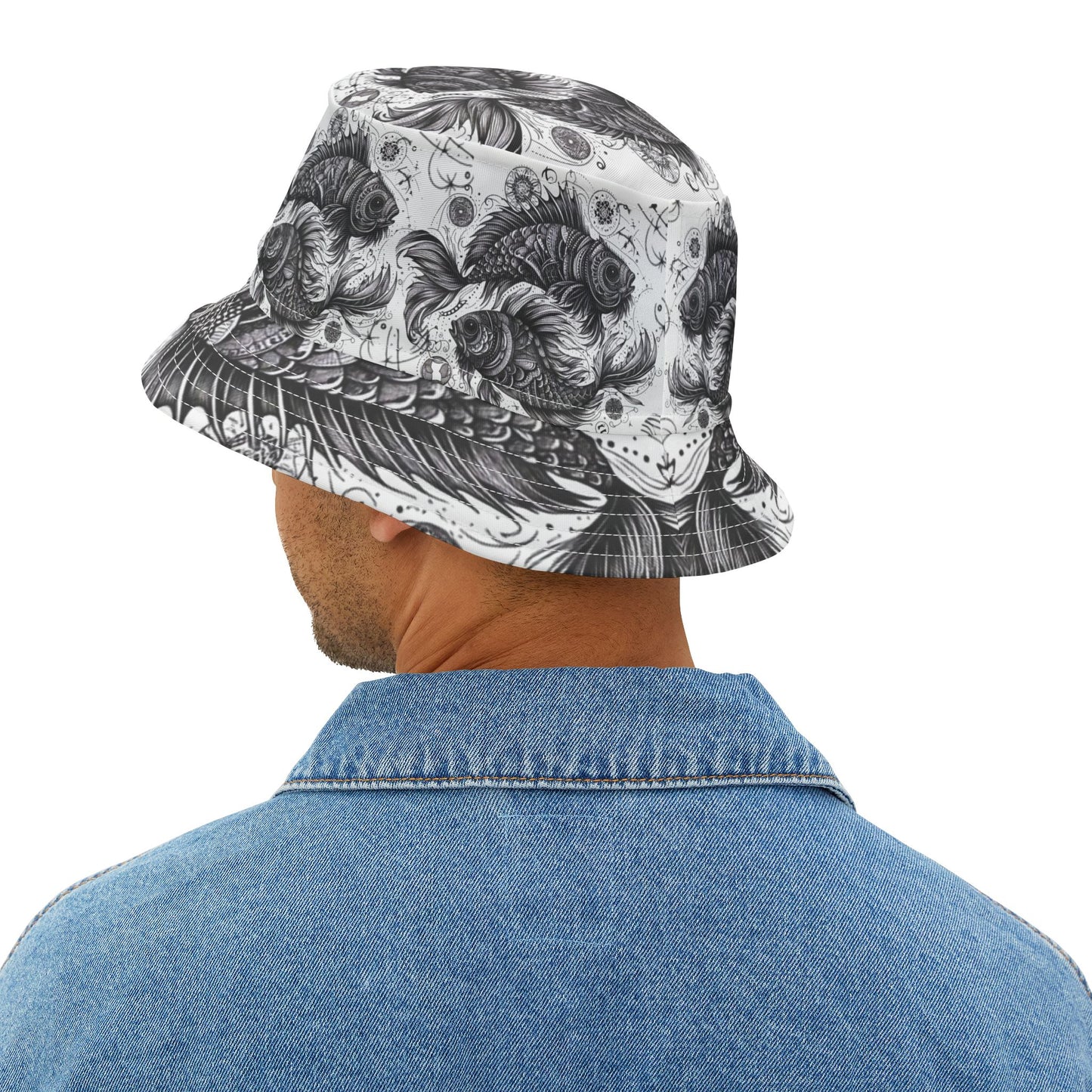 Pisces Two fish Bucket Hat Gift Zodiac Fishing Birthday Anniversary Christmas