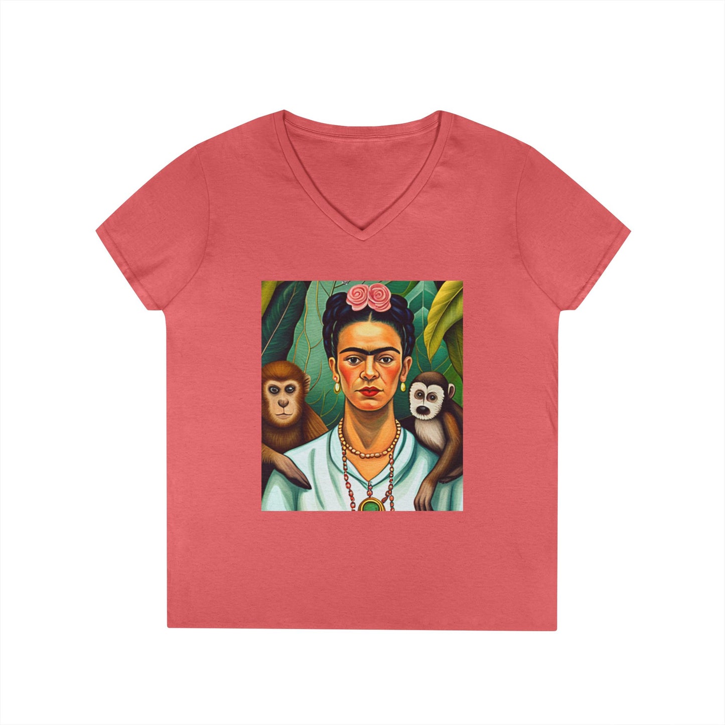 Frida Kahlo Ladies' V-Neck T-Shirt Artist Mexico Mexican