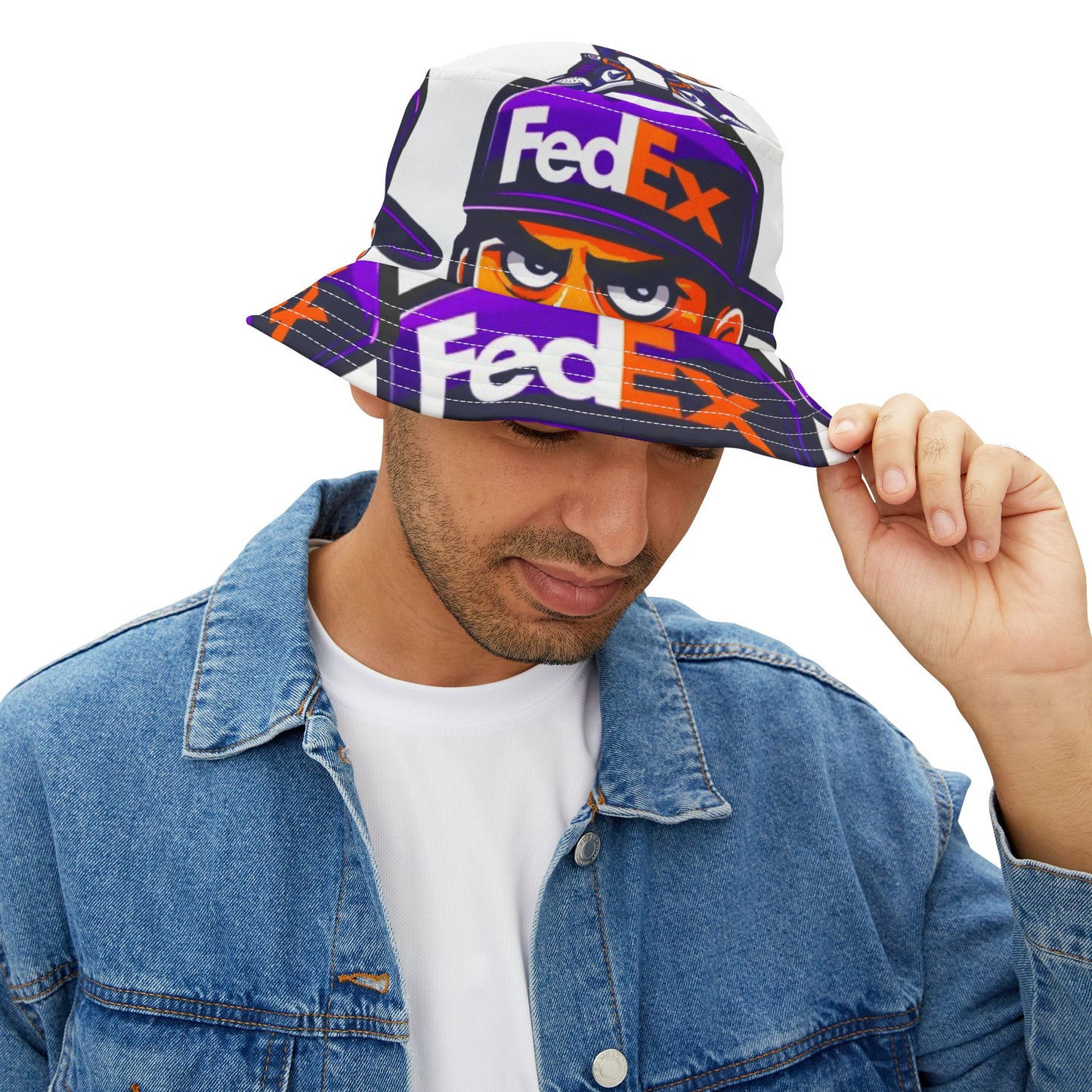 FedEX White Background Bucket Hat