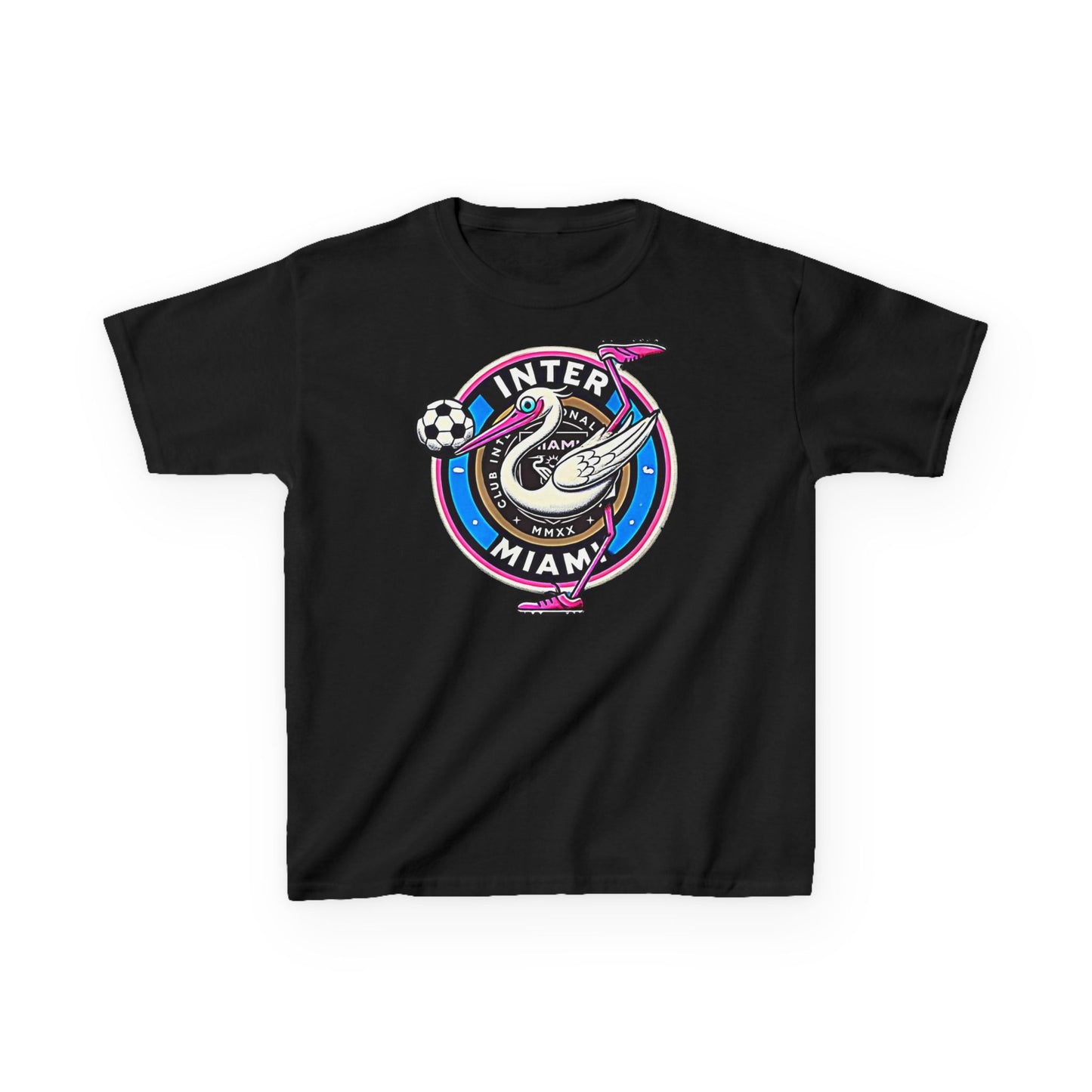 Kids Heavy Cotton Tee Inter Miami Soccer Sports Wear