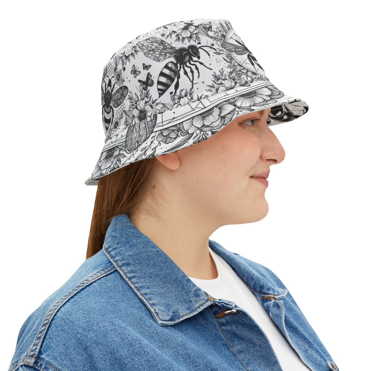 Bumblebee Bucket Hat Hunny Bee Gift for Vegan Boho Vegitarian