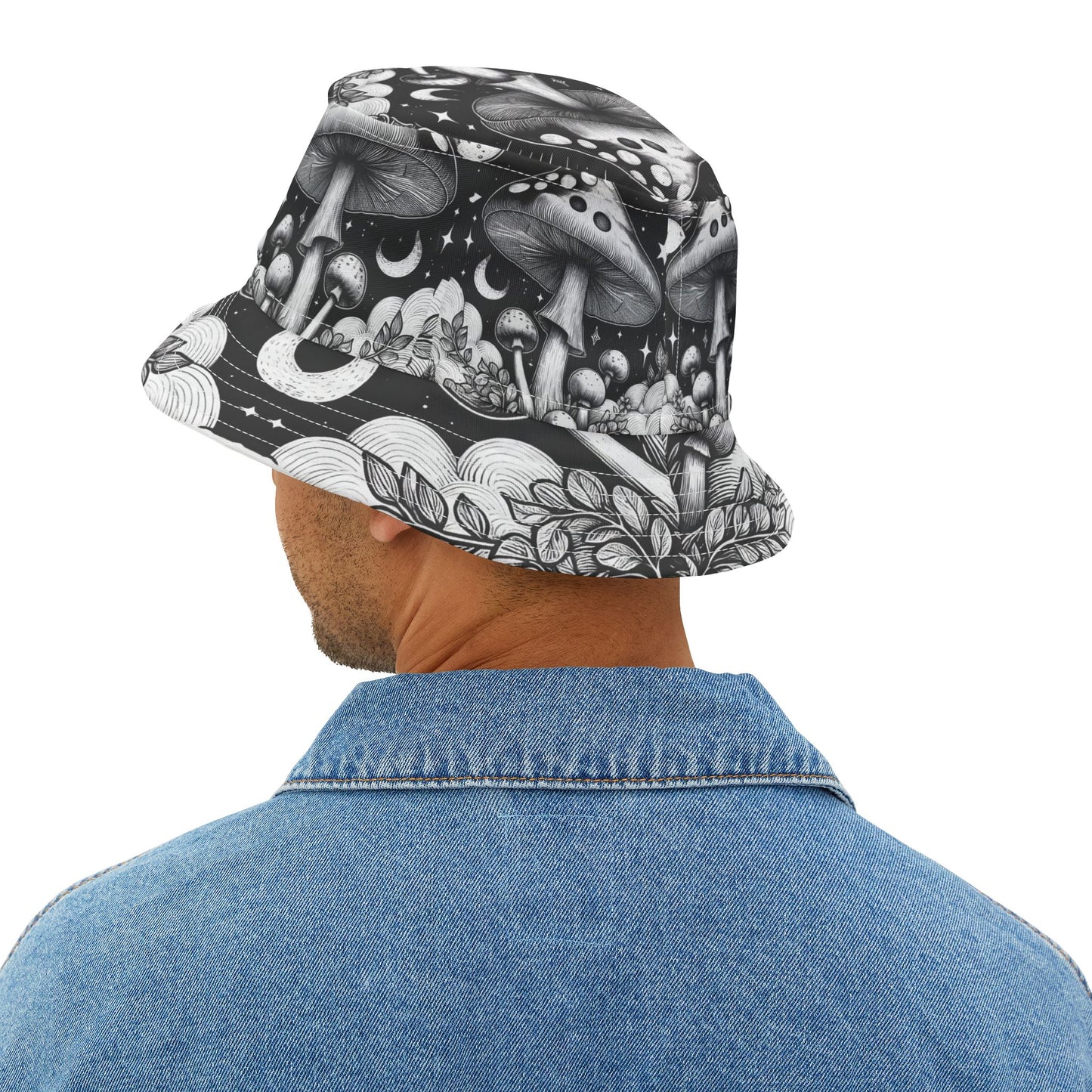 Mushroom Bucket Hat Gift Shrooms Fungi Holistic Fashion BOHO Vegan Vegitarian