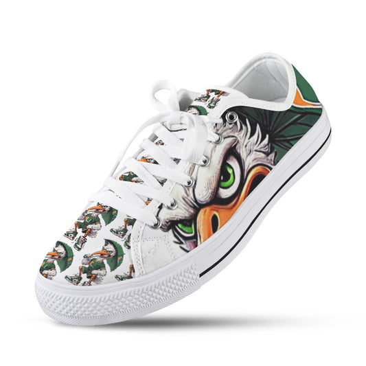 Miami Hurricanes Shoes University of Miami UM Men’s Low Top Sneakers