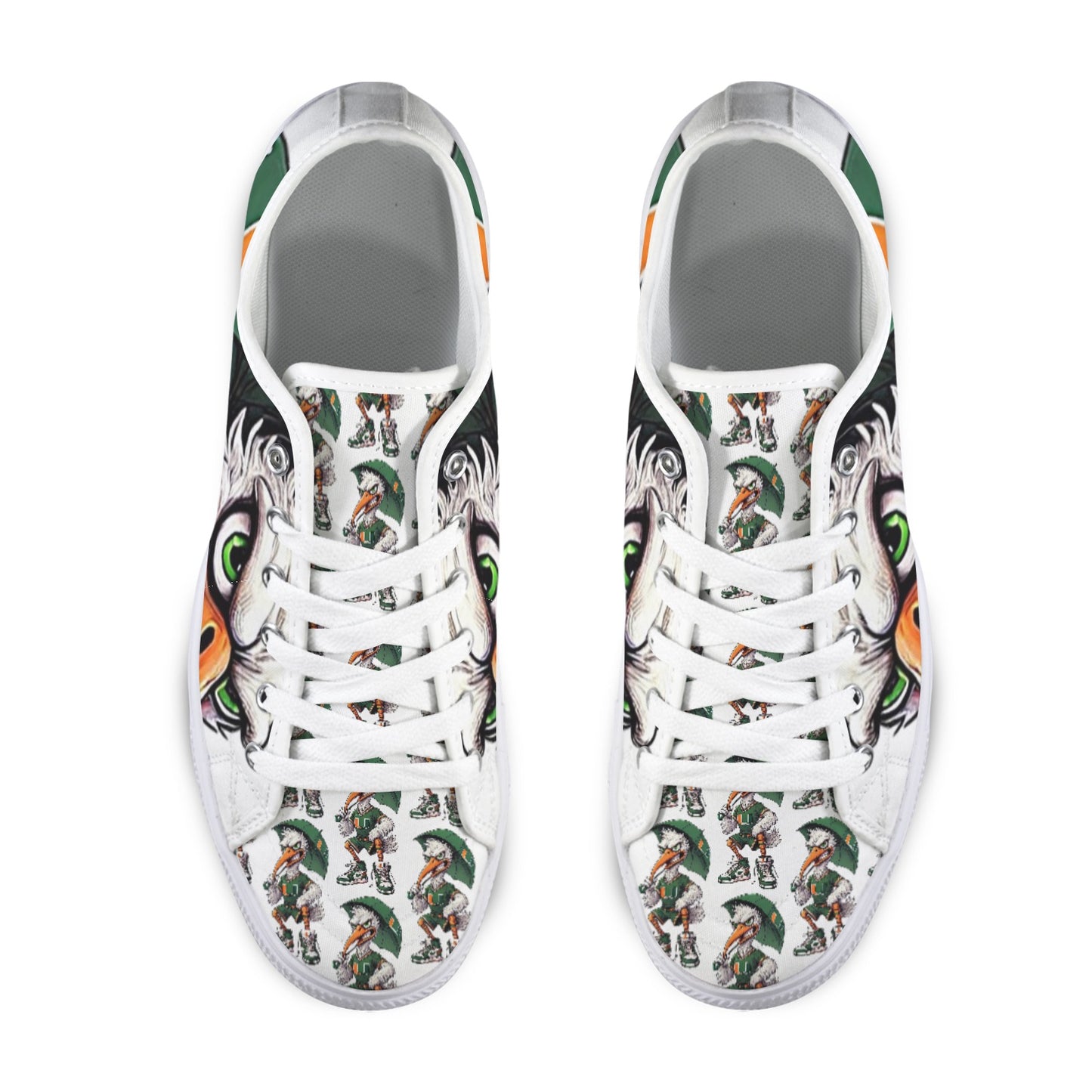 Miami Hurricanes Shoes University of Miami UM Men’s Low Top Sneakers